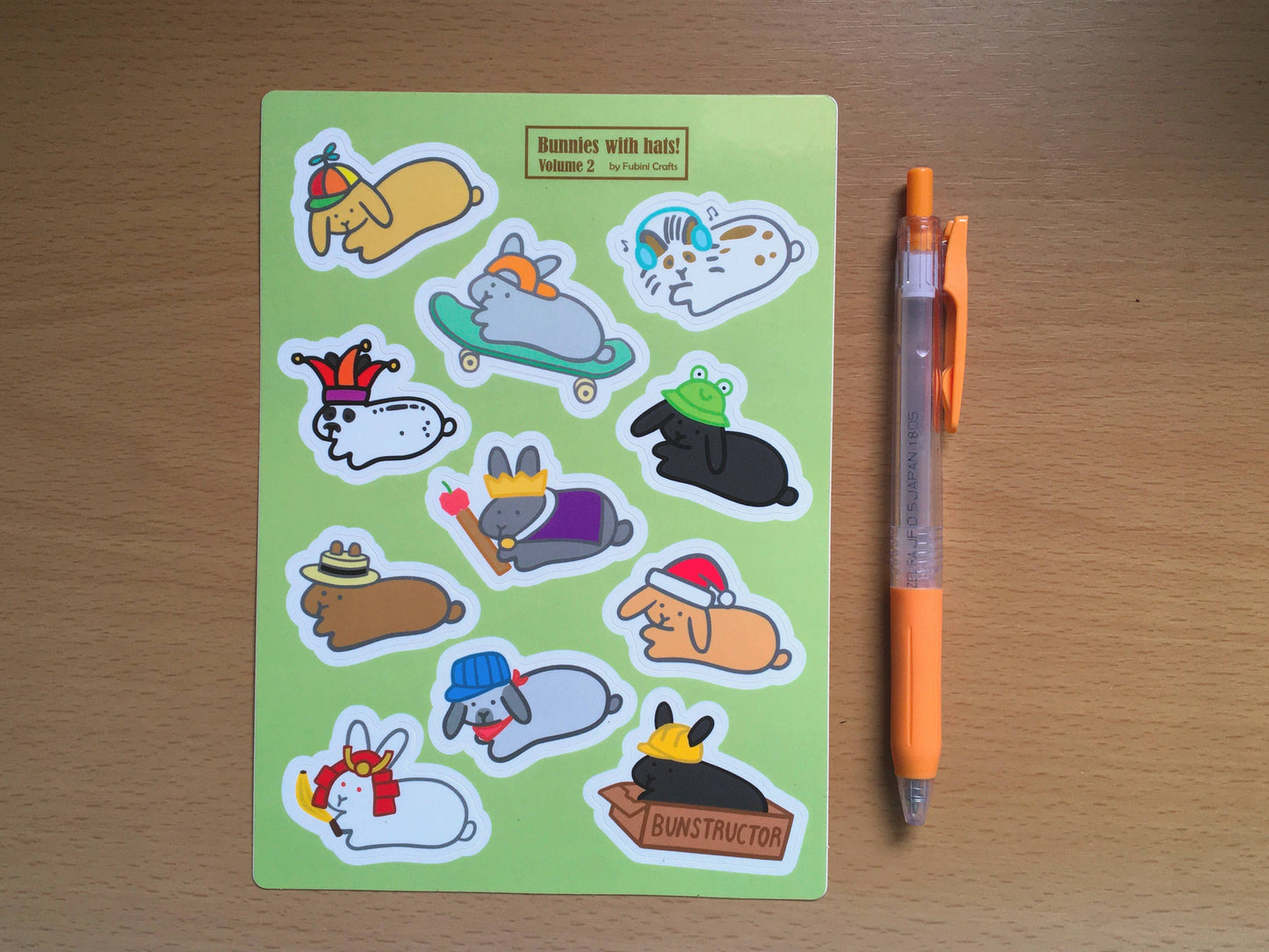 Bunnies with Hats Volume 2 | Sticker Sheet