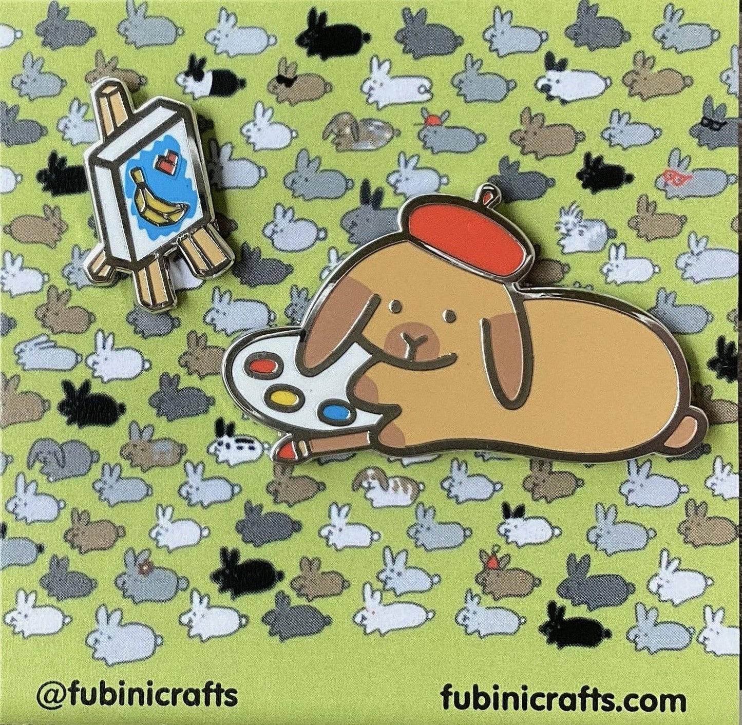 Artist Bunny Pin + Mini Easel | Pin Combo