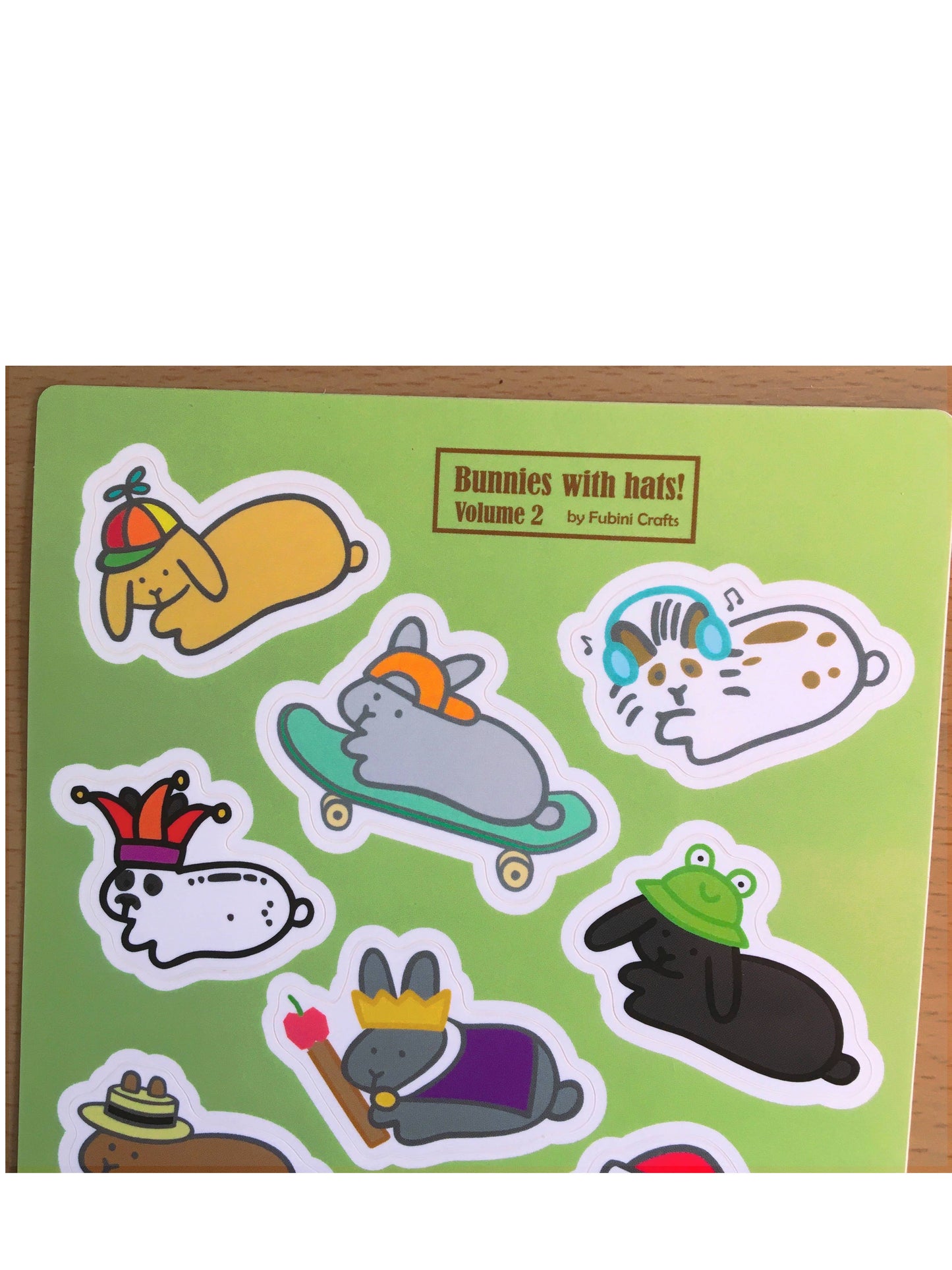Bunnies with Hats Volume 2 | Sticker Sheet