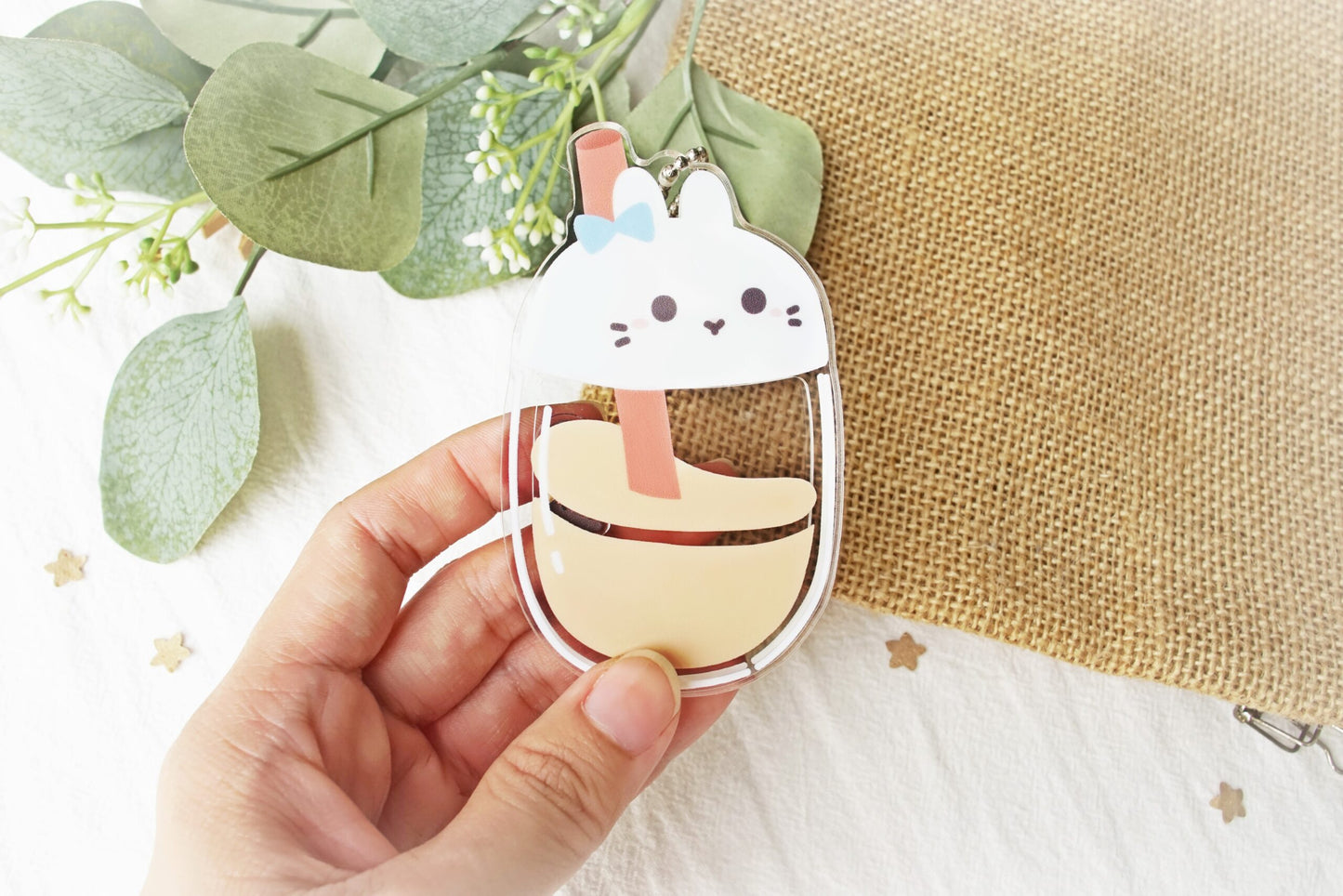 Bunny Boba Shaker Acrylic Keychain
