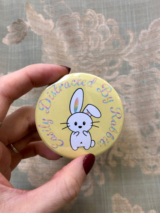 Easily Distracted by Rabbits | Pin Badge