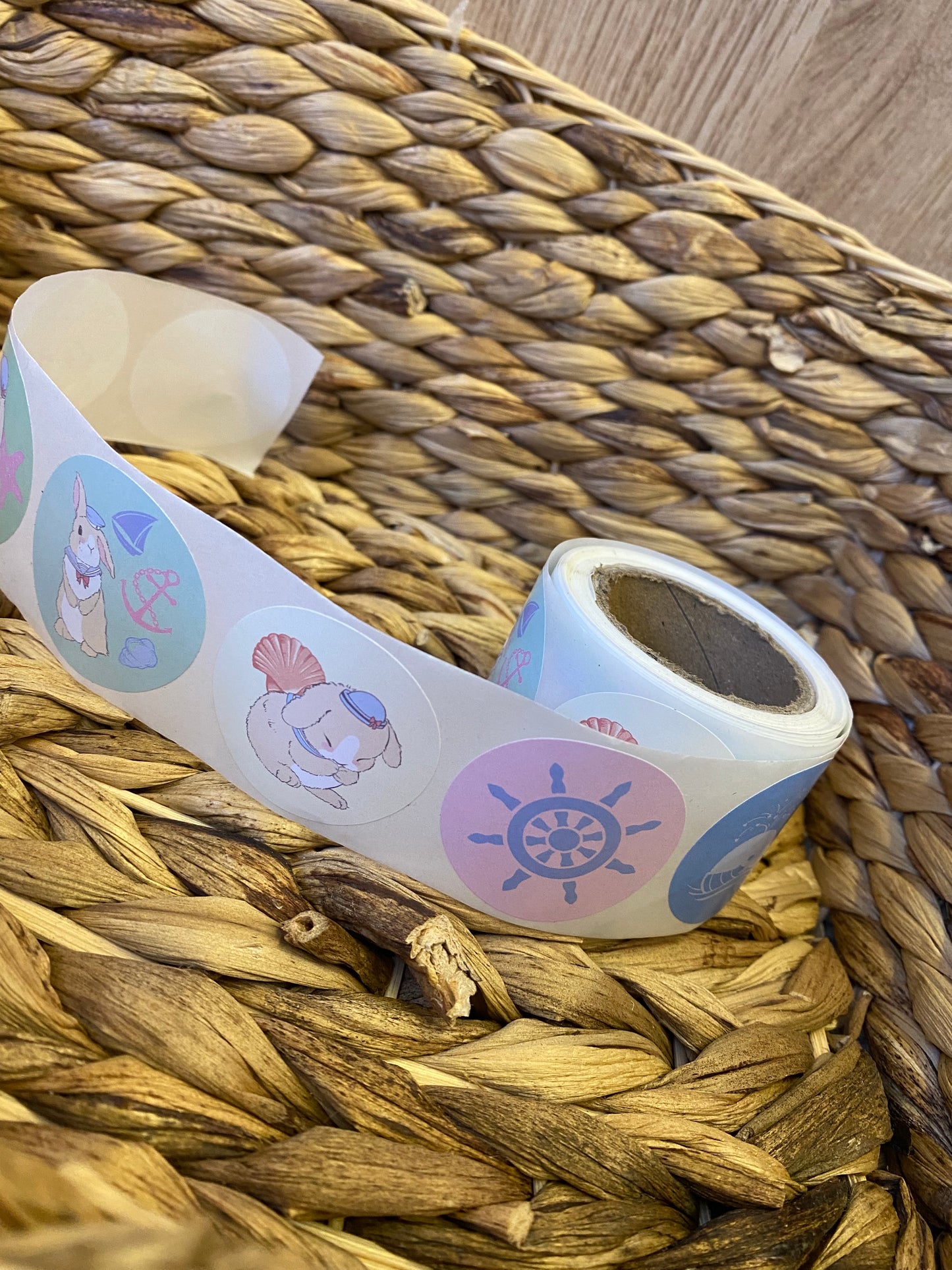 Seaside Bunny Sticker Roll