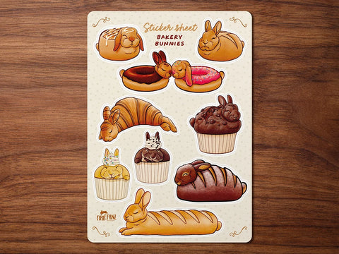 Bakery Rabbits Sticker Sheet