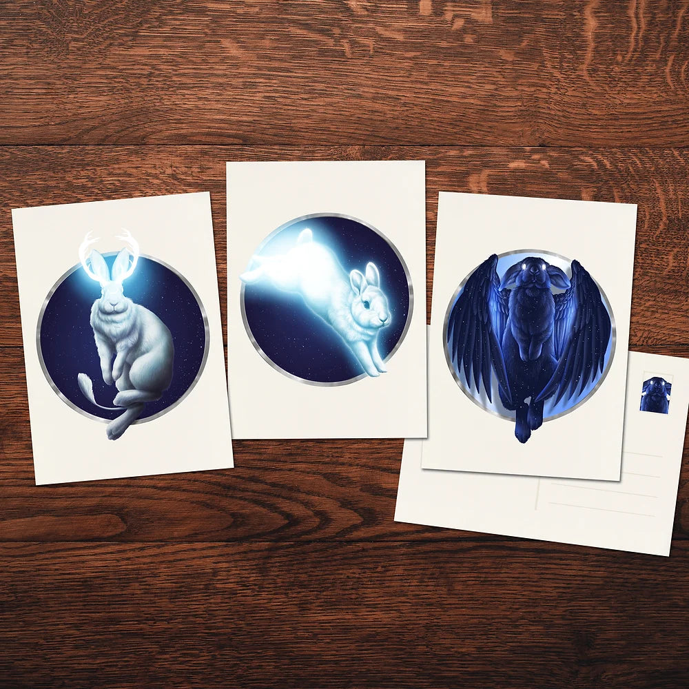Night Bunnies Postcard & Art Print