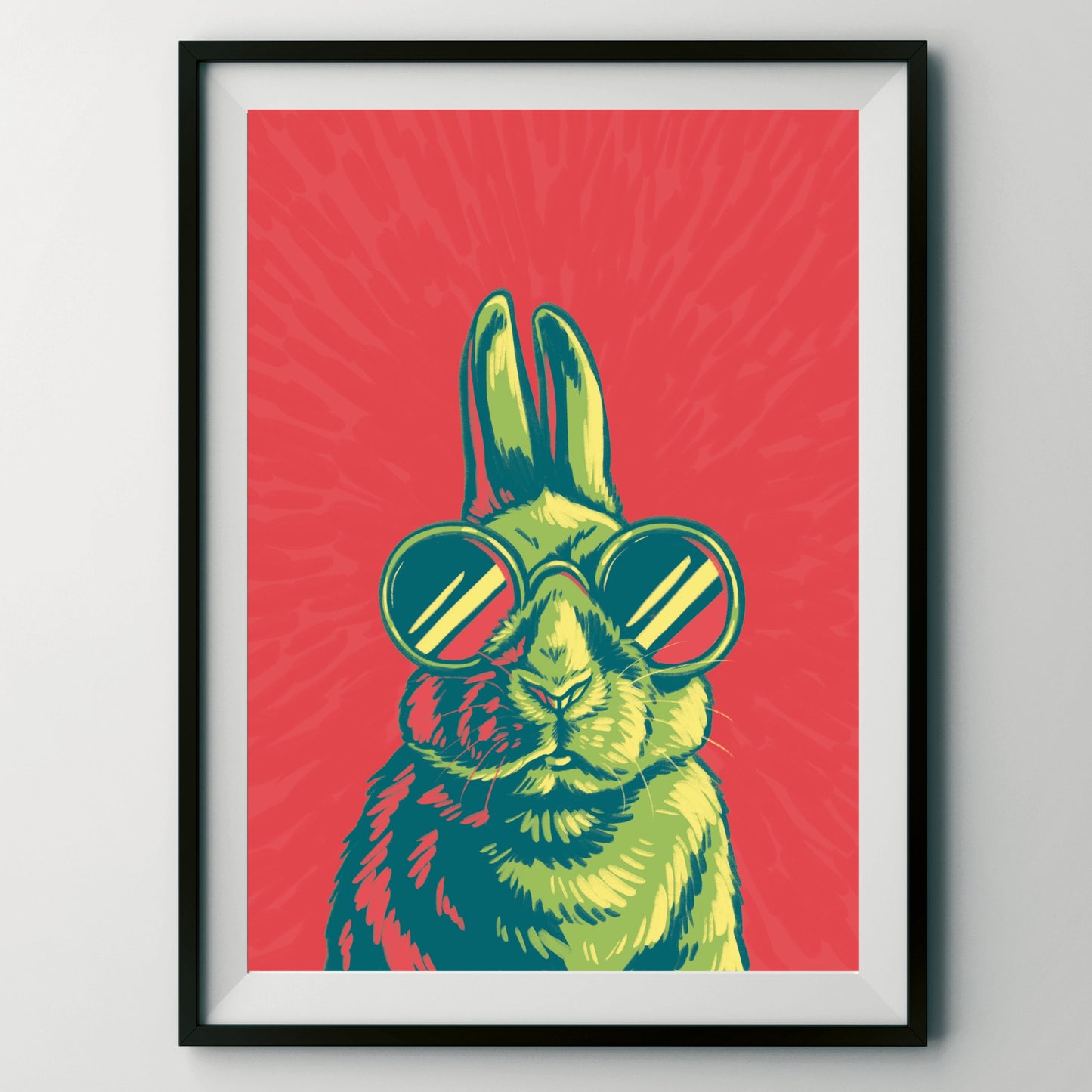 Pop Art Rabbit A3 Art Print