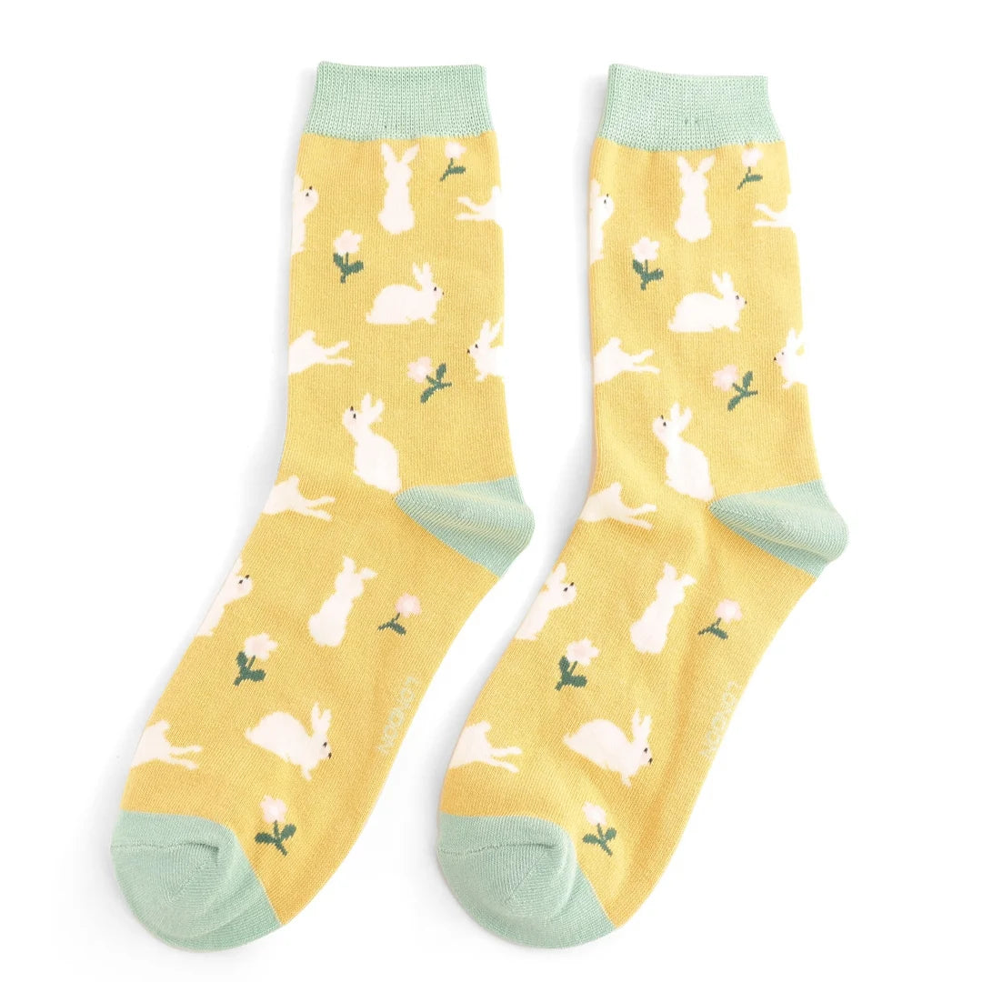 Bamboo Bunny and Daisy Ankle Socks | Size 3-7