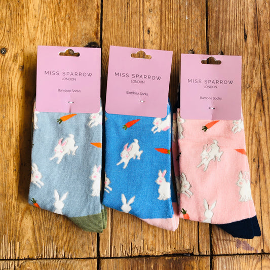 Bamboo Bunny and Carrot Ankle Socks| Size 3-7