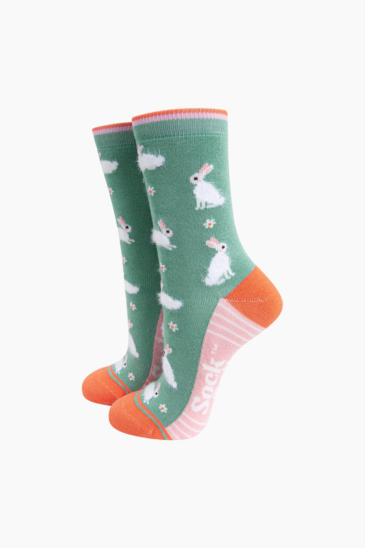 Fluffy Bunny Socks | Mint Green | Size 3-7