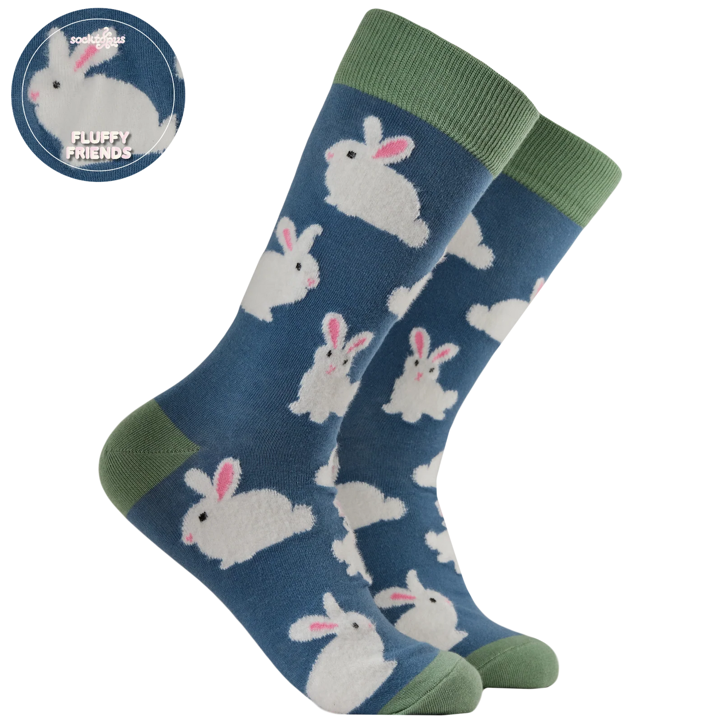 Fluffy Bunny Socks | Pink & Blue | Size 4-8 & 9-12
