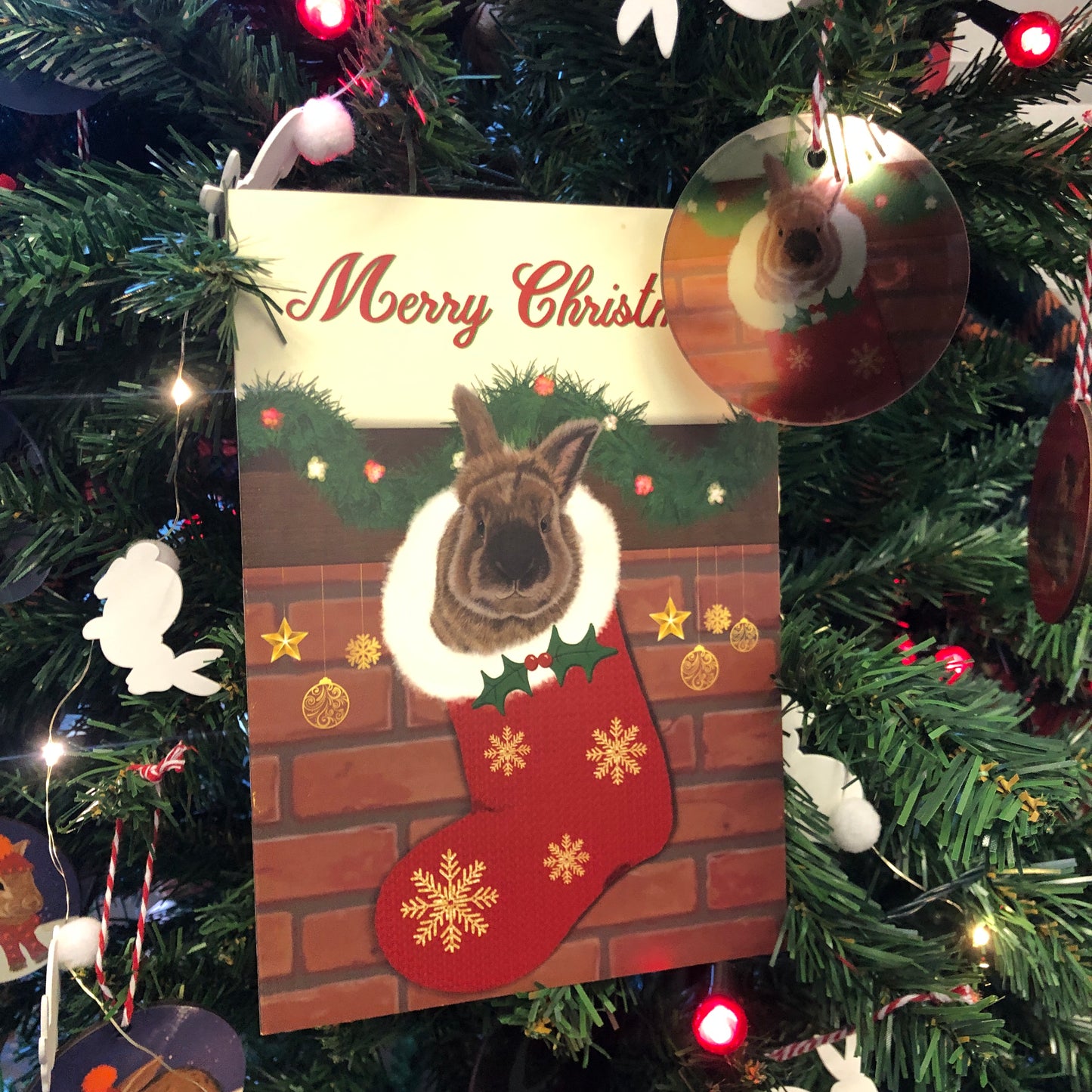 Stocking Bunny | Christmas Card