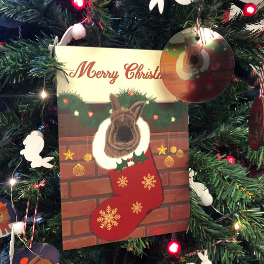 Stocking Bunny | Christmas Card