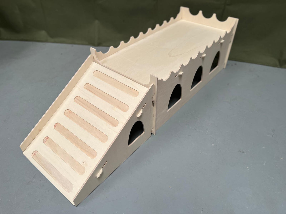 Play Tunnels|Two Lengths and Ramp | Wooden Rabbit Tunnels