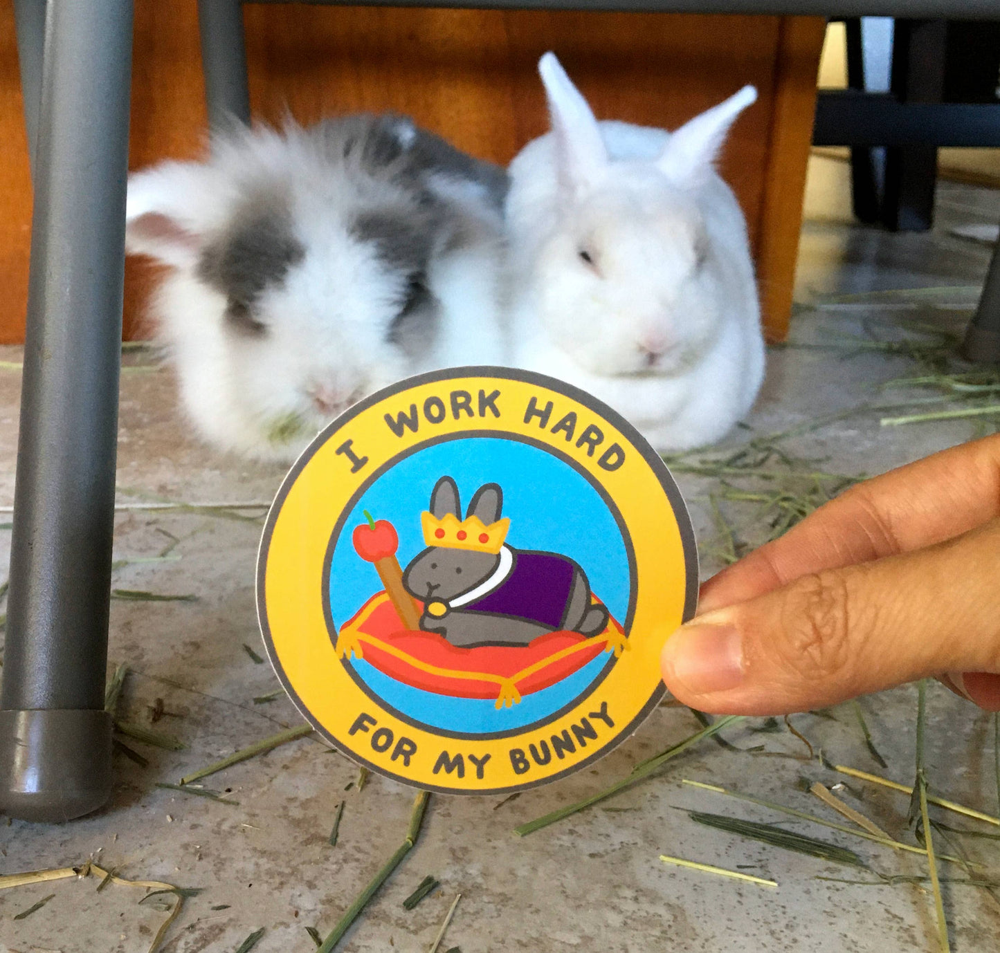 I Work Hard For My Bunny | Sticker