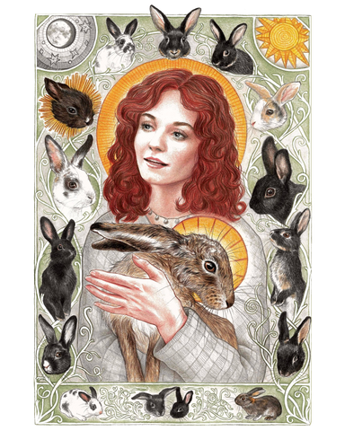 Melangell - Saint of Hares and Rabbits Artprint