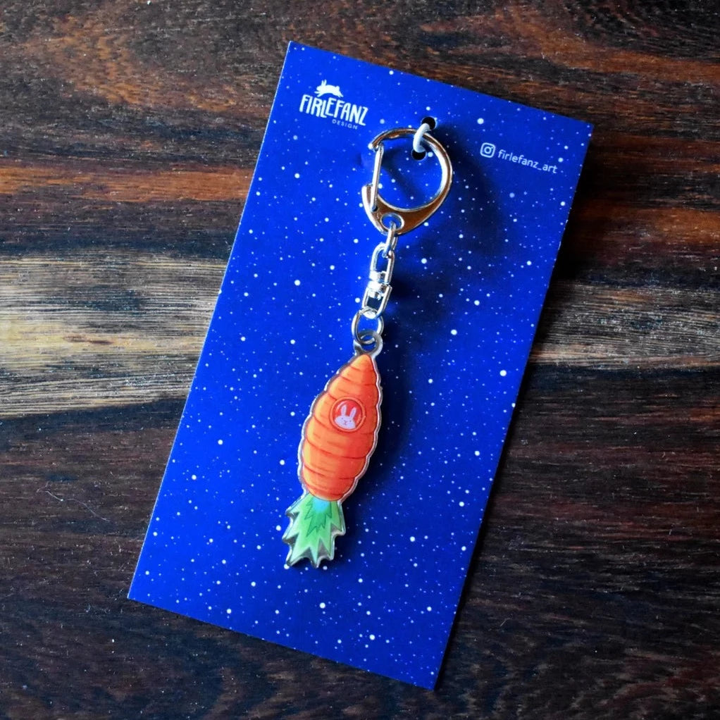 Carrot Rocket Keyring