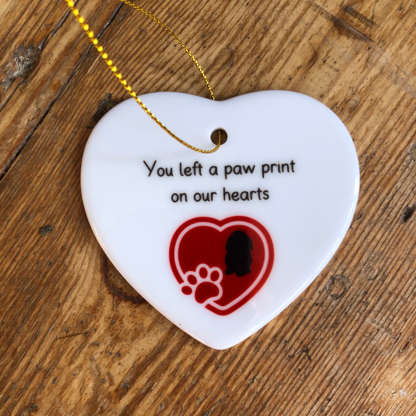 Pawprint on our Hearts Memorial Decorations