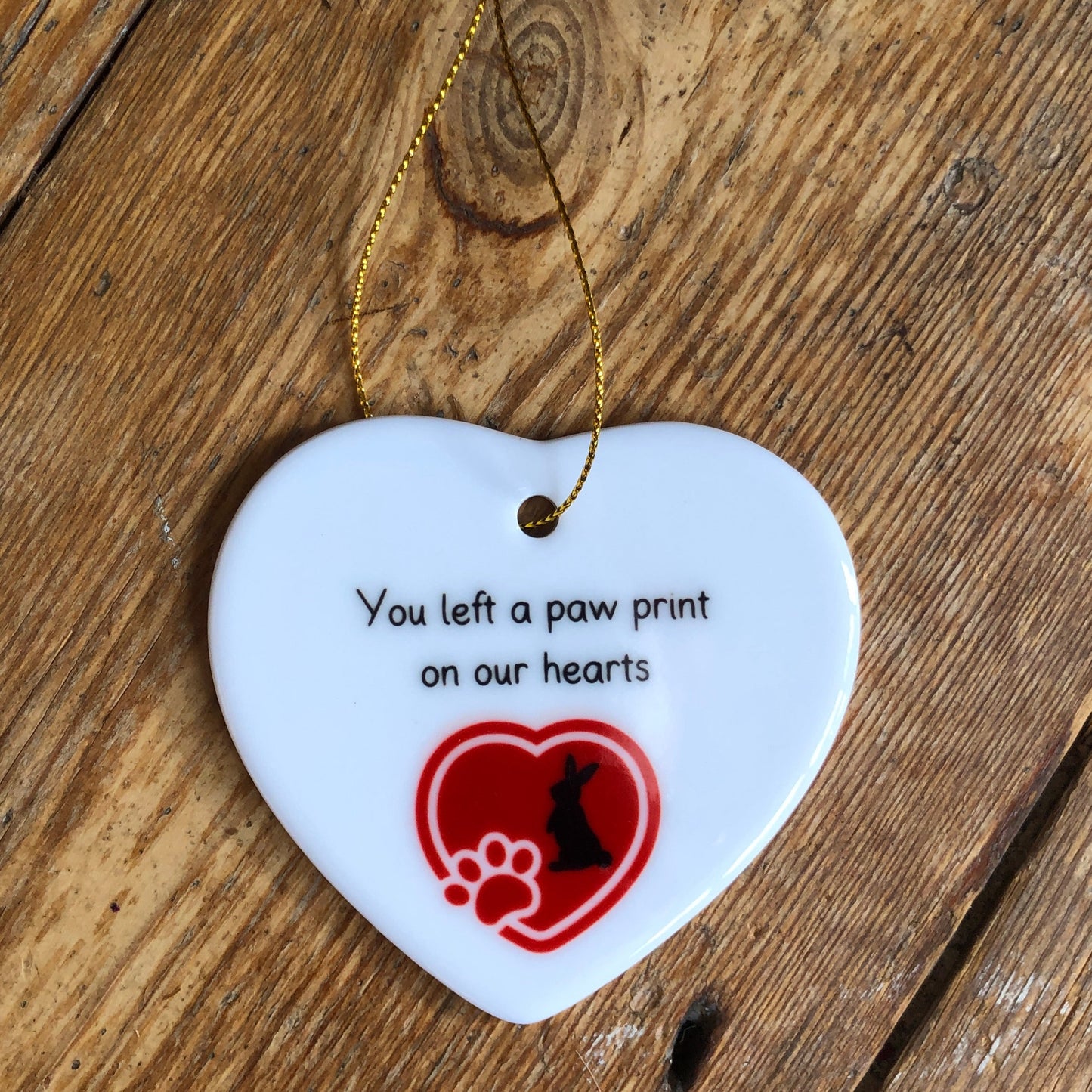 Pawprint on our Hearts Memorial Decorations