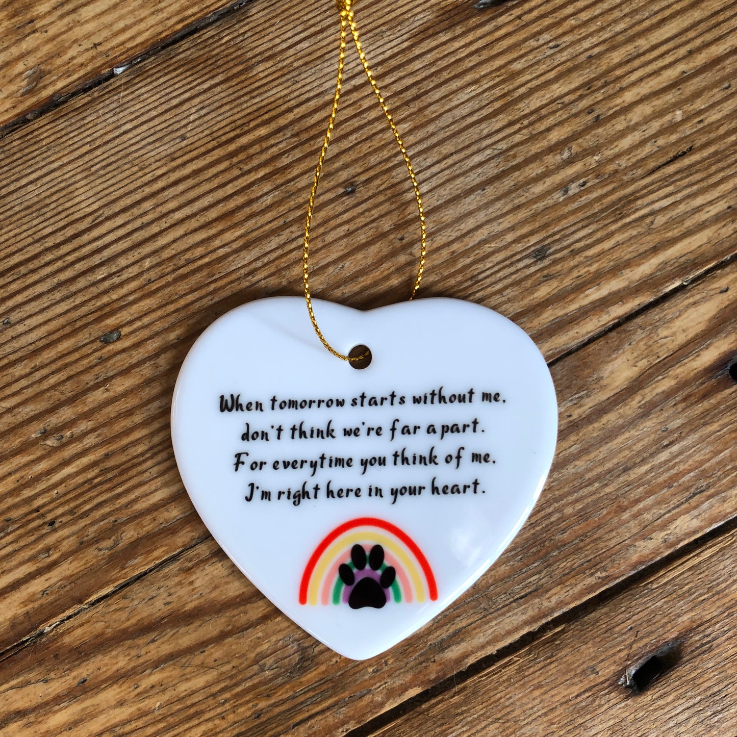 Rainbow Bridge Hearts Memorial Decorations