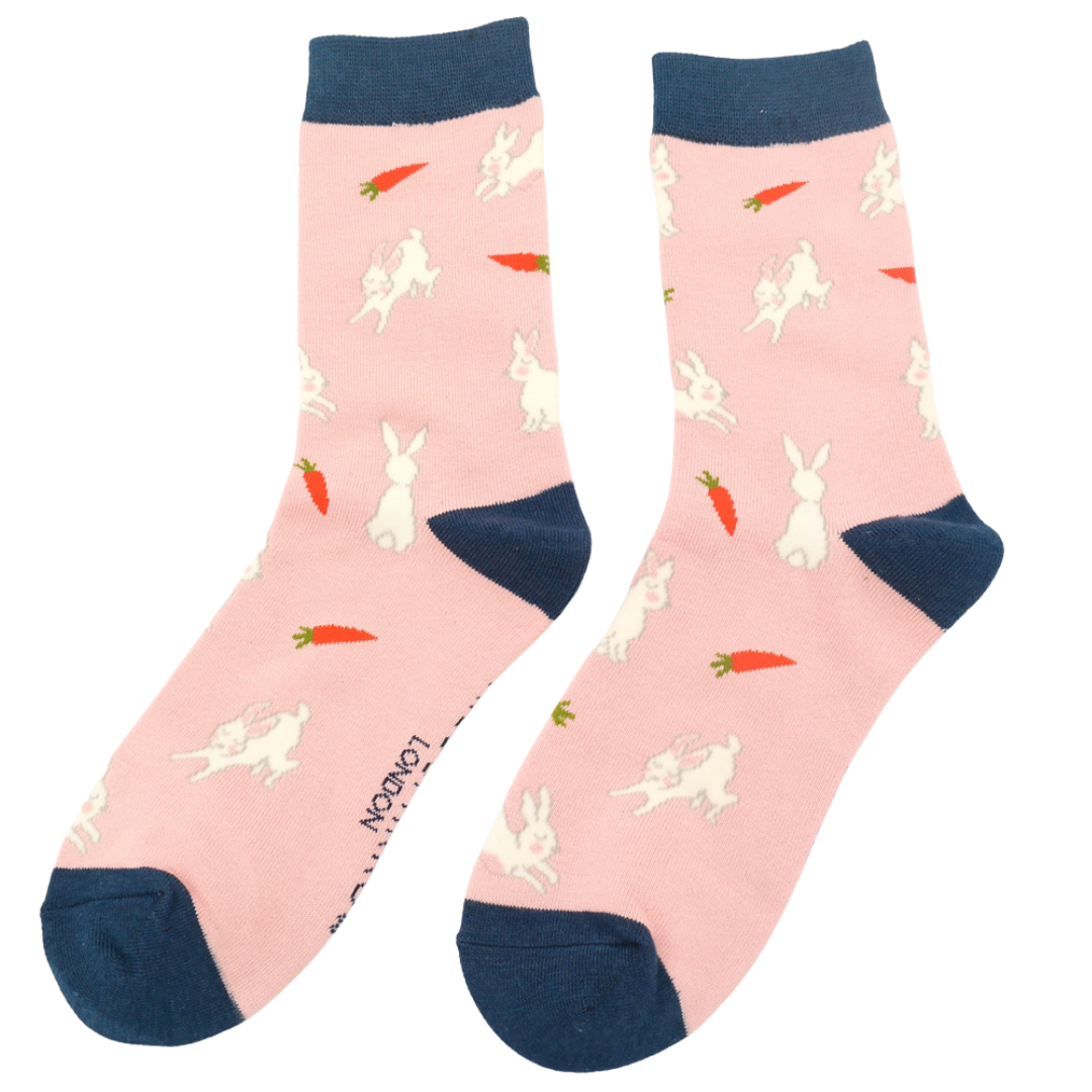Bamboo Bunny and Carrot Ankle Socks| Size 3-7