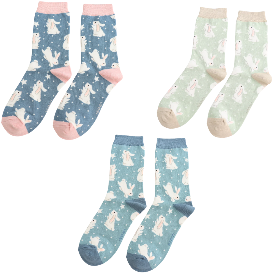 Bamboo Bouncy Bunny Ankle Socks| Size 3-7