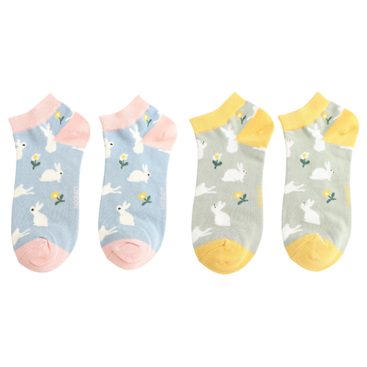 Bamboo Bunny and Daisy Trainer Socks | Size 3-7