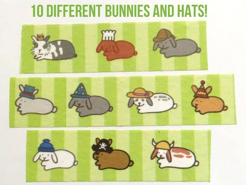 Bunnies with Hats | Washi Tape
