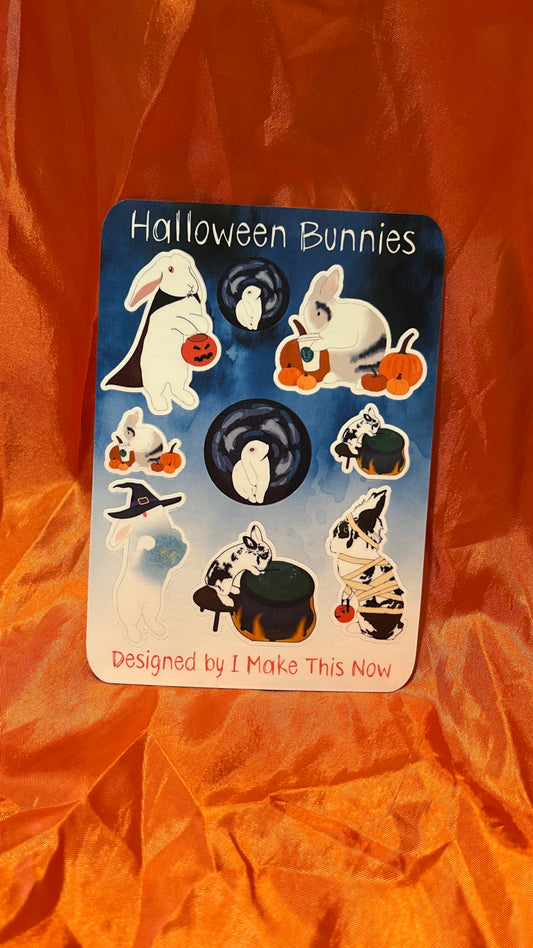 I.Make.This.Now | Halloween Bunnies | Sticker Sheet
