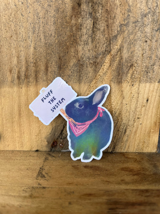 Protester Bunny | Holographic Sticker