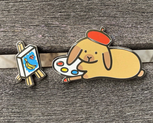 Artist Bunny Pin + Mini Easel | Pin Combo