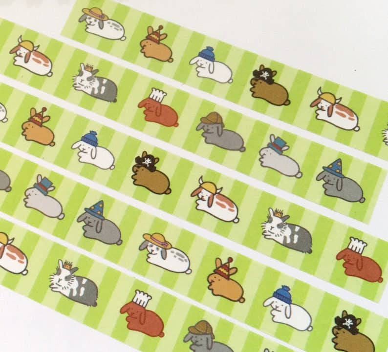 Bunnies with Hats | Washi Tape