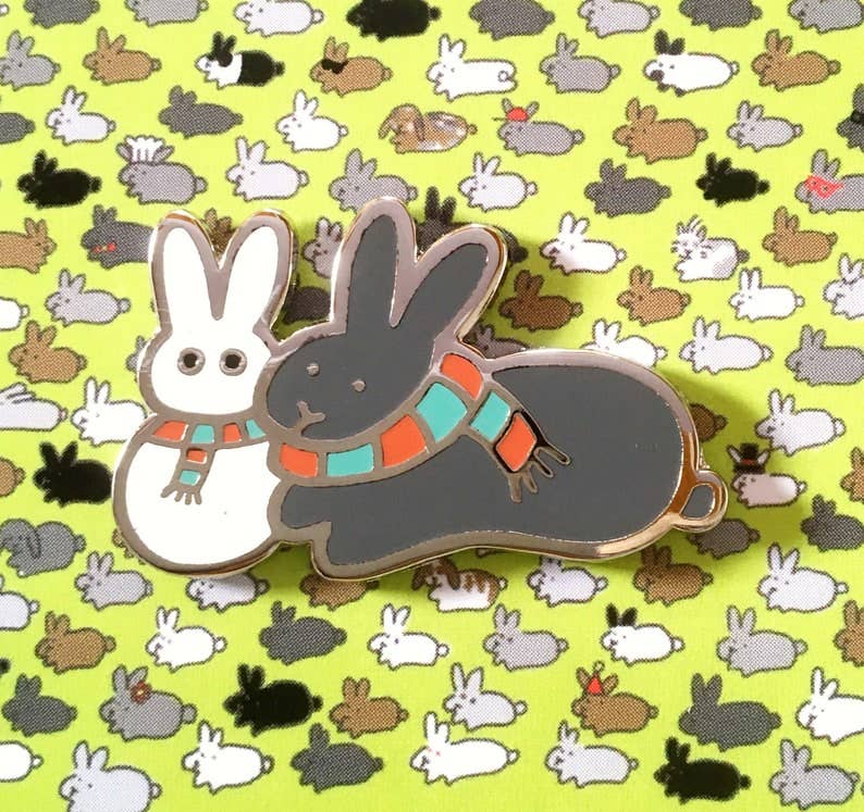 Winter Bunny Buddies| Enamel Pin