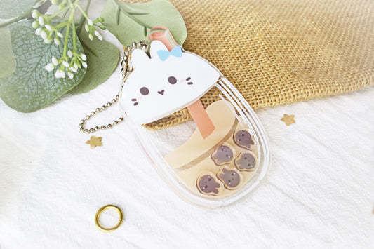 Bunny Boba Shaker Acrylic Keychain