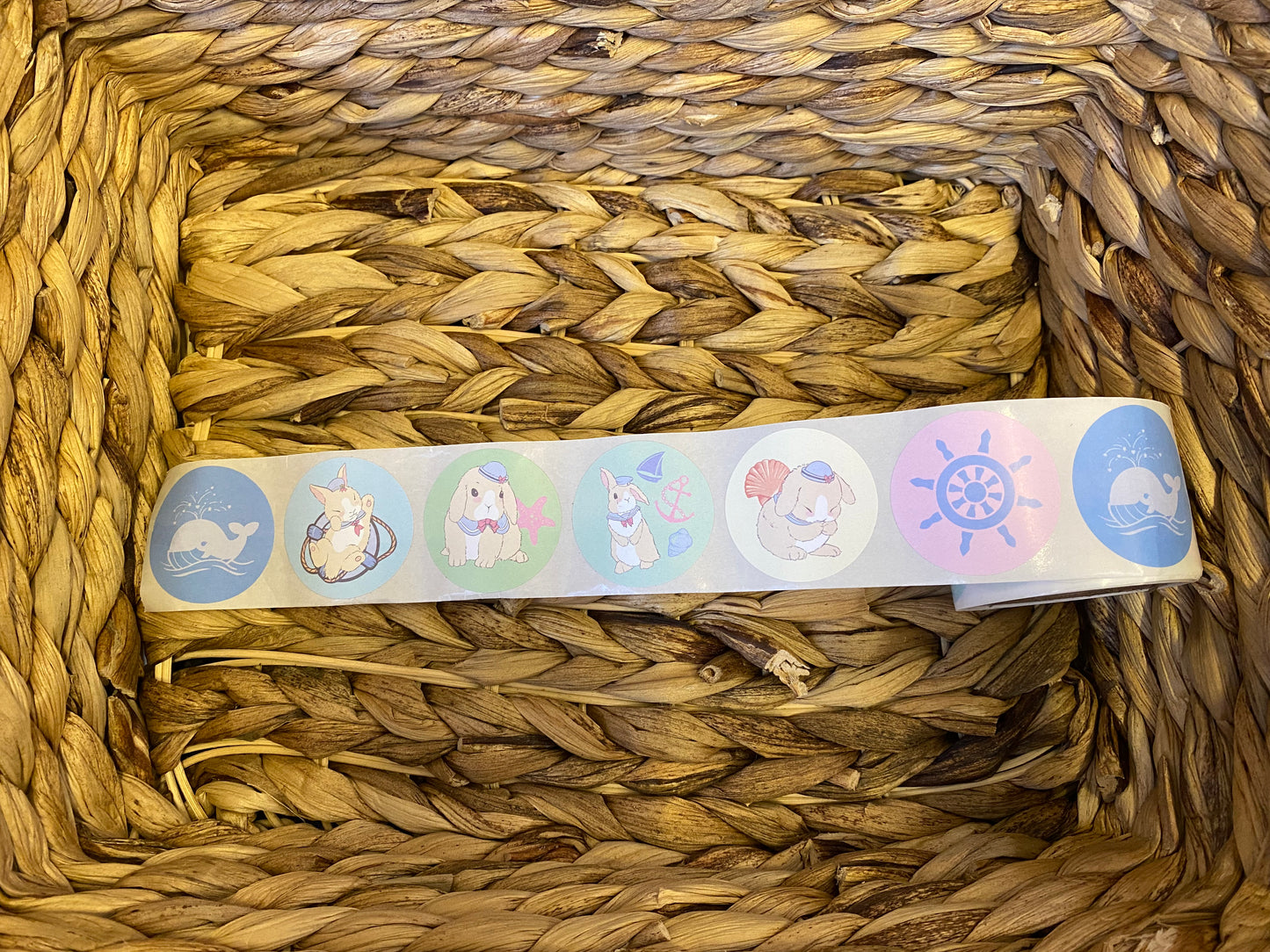 Seaside Bunny Sticker Roll