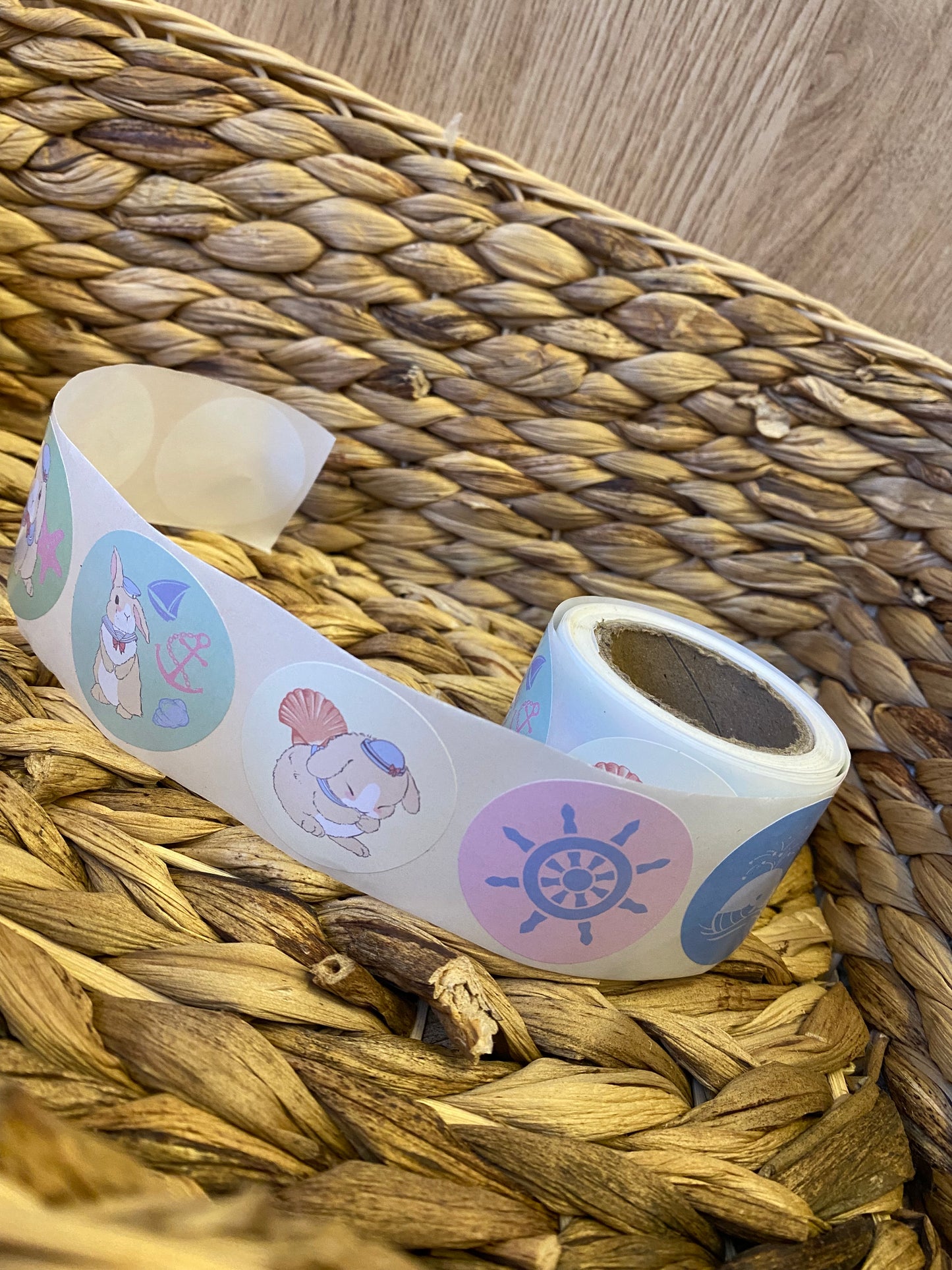 Seaside Bunny Sticker Roll