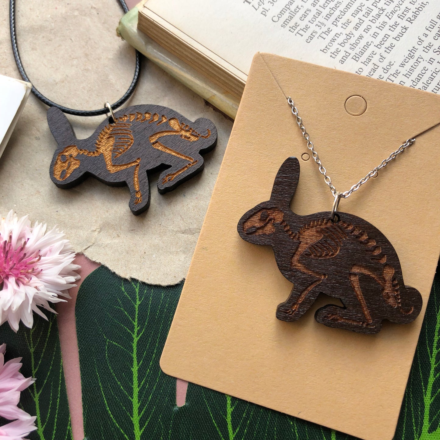 Rabbit Skeleton | Wooden Necklace