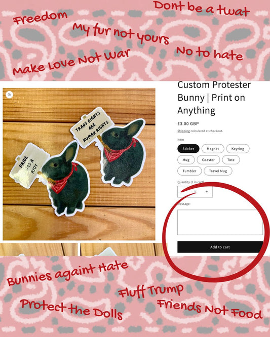 Custom Protester Bunny | Print on Anything