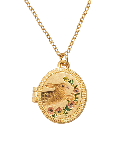 Running Bunny Locket Necklace