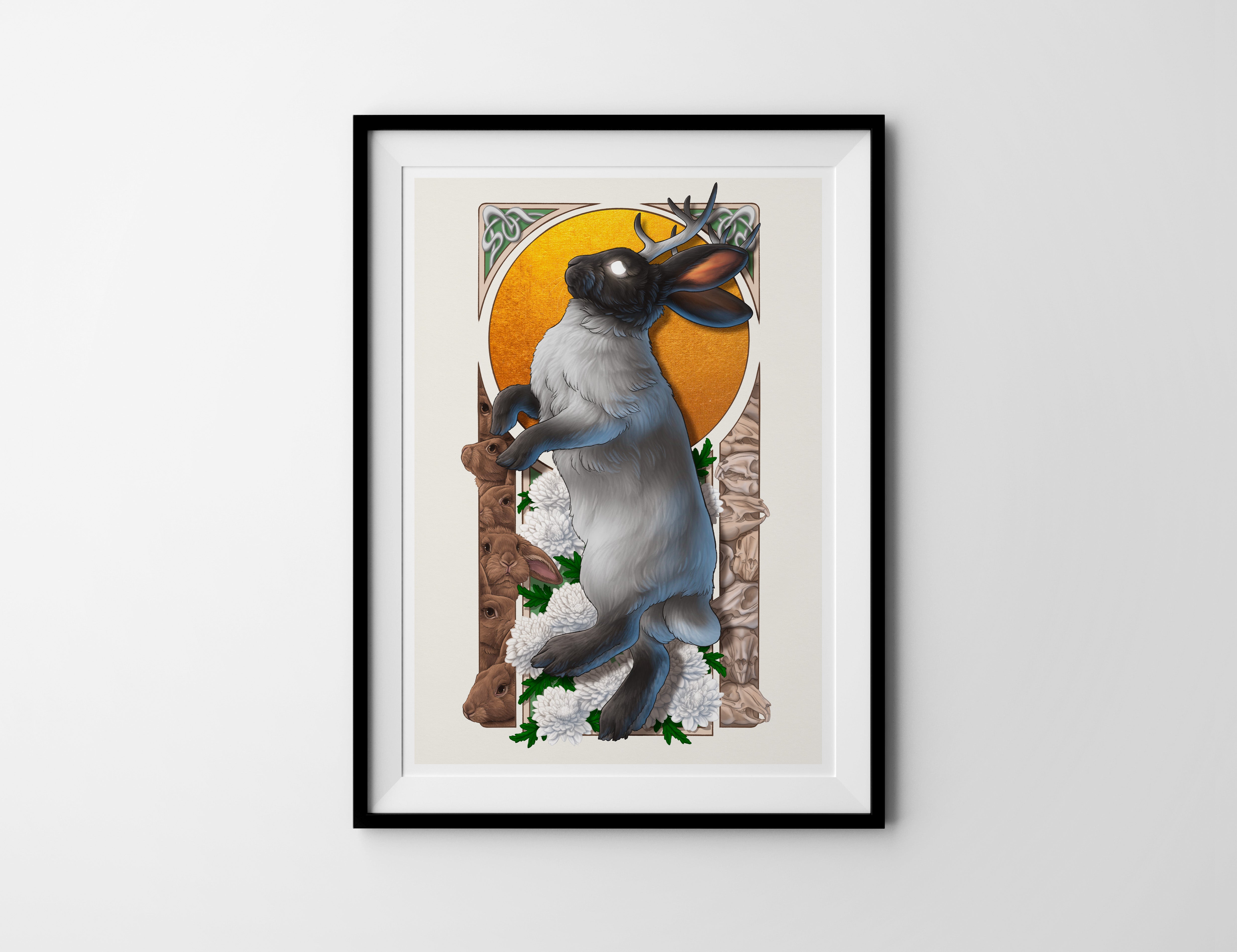 Arty Rabbit Rabbit Guardian A4 Art Print – Rabbit Retail