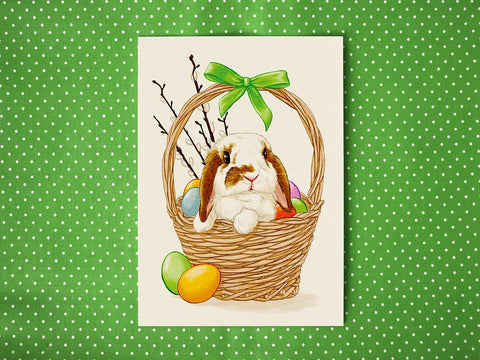 Easter Basket Art Print and Postcard