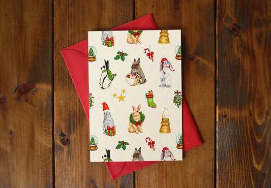 Christmas Bunnies Greeting Card