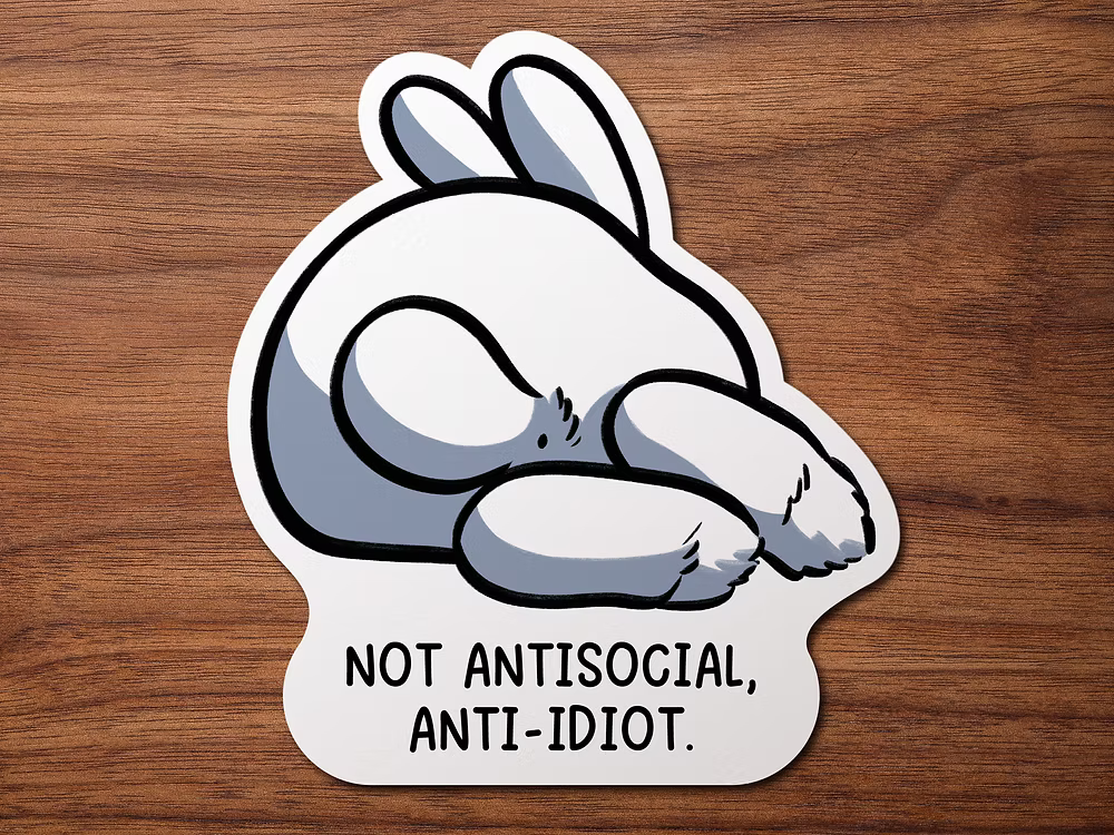 Not Antisocial | Sticker – Rabbit Retail