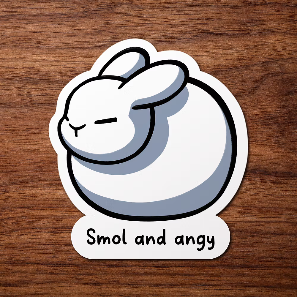 Angry Rabbit Sticker Smol and Angry | Sticker – Rabbit Retail