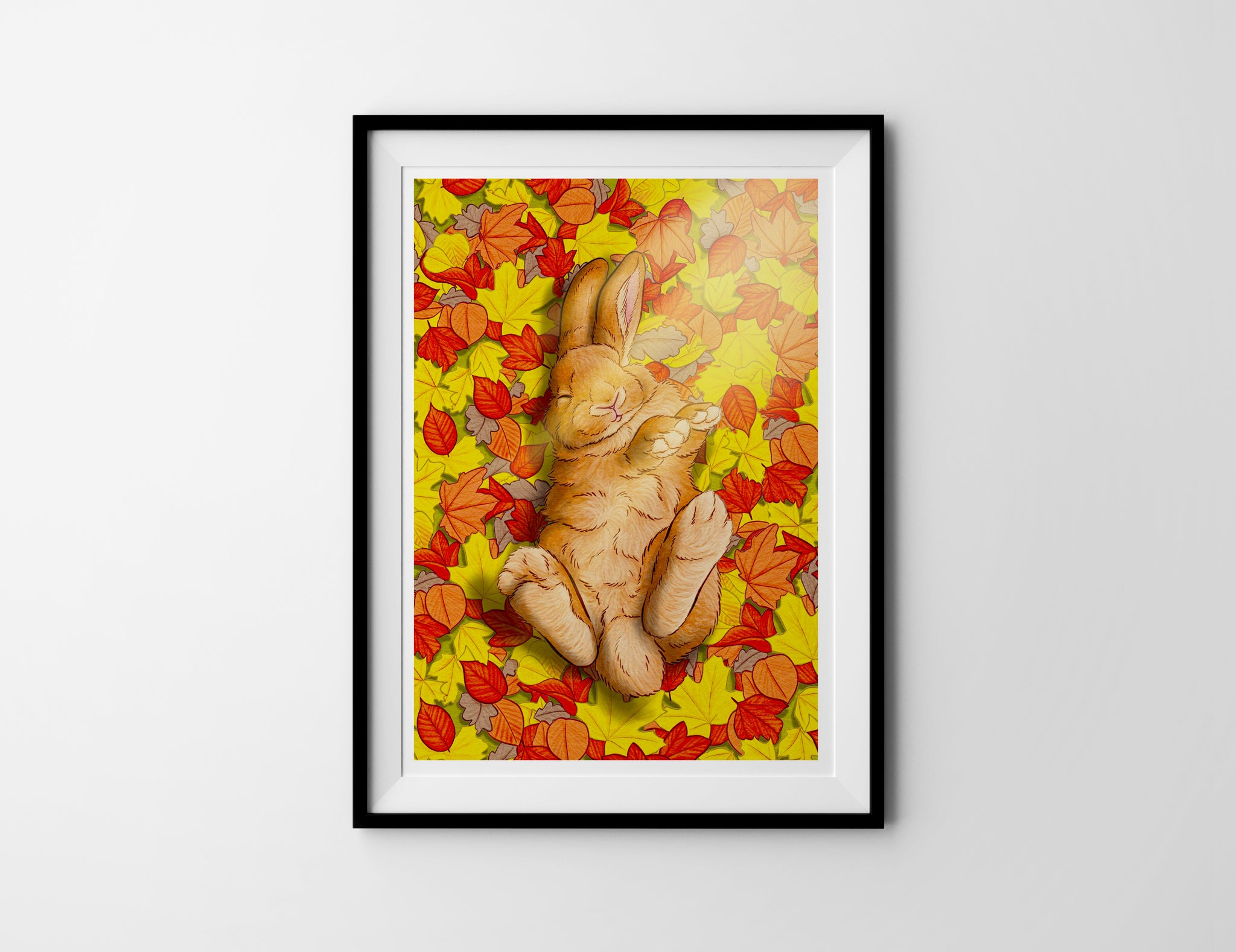 Autumn Bunny A4 Art Print