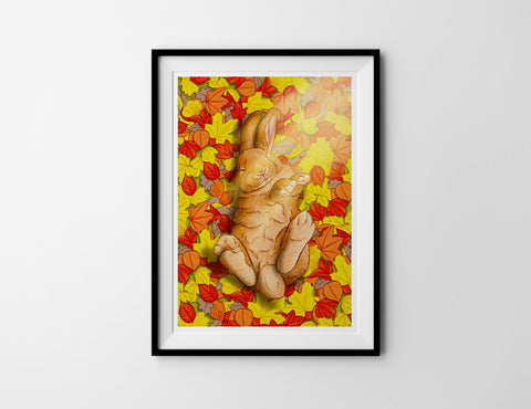 Autumn Bunny A4 Art Print
