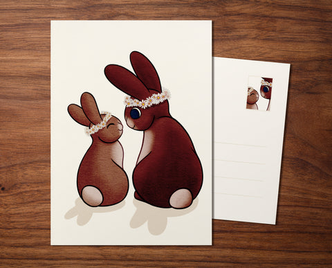 Bunny Sisters Postcard & Art Print