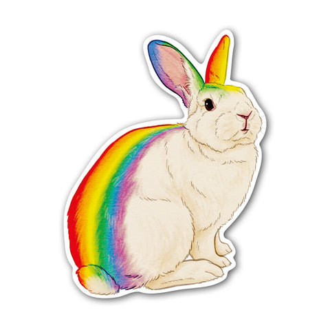 Rainbow Rabbit Vinyl Sticker