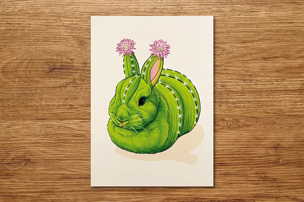 Cactus Bunny Postcard & Art Print