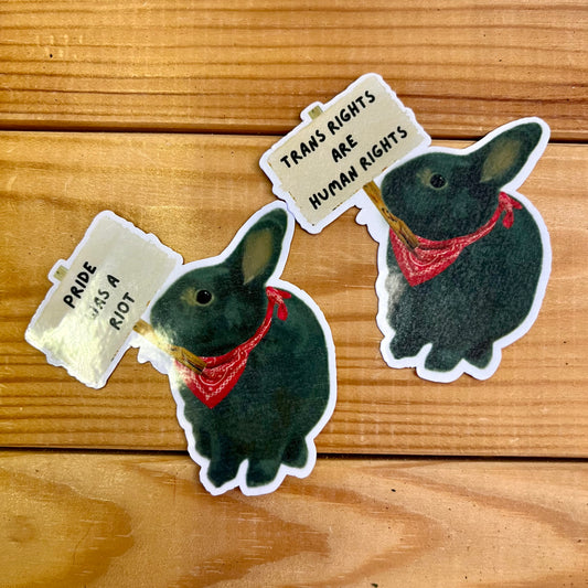 LGBTQ+ Protester Bunny | Sticker