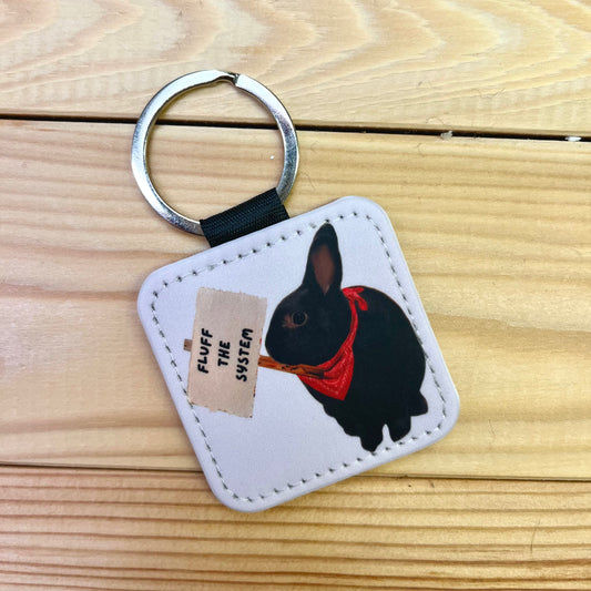Protester Bunny | PU Keyring