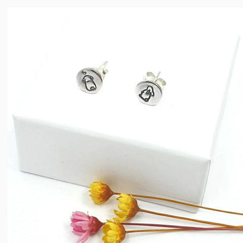 Pip and Pop Bunny Silver Stud Earrings